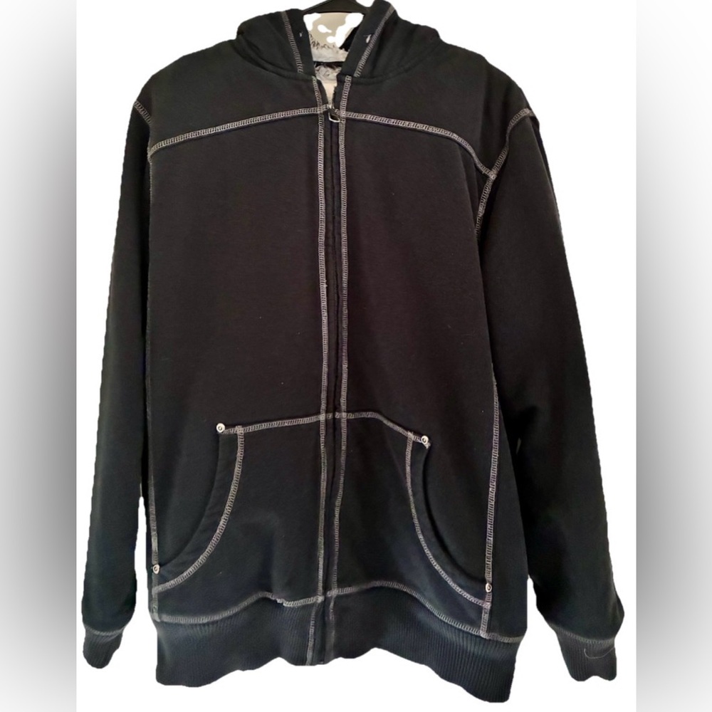 Original Clothing Co. Route 66 Black and Gray Faux-Shearling Lined Jacket Size M